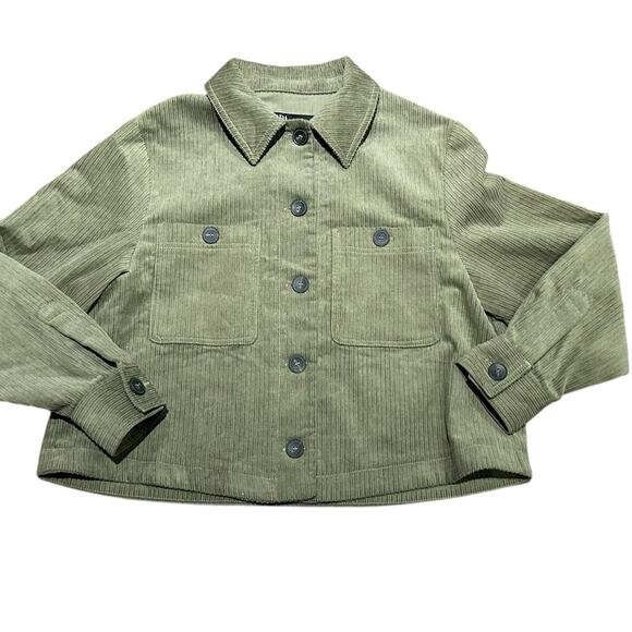 Zara Tops - Zara Women’s Size Large Olive Green Corduroy Shirt Jacket Shacket